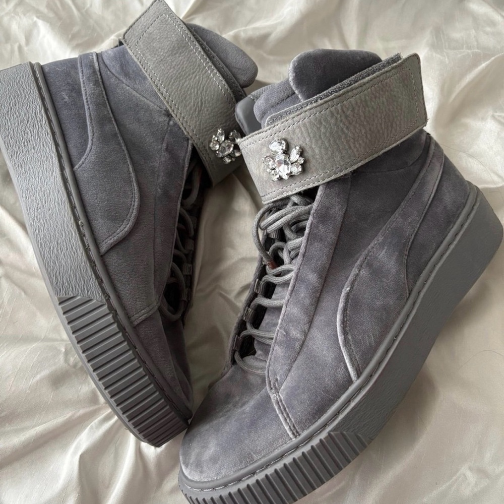 Puma Women's Gray High-Top Sneakers